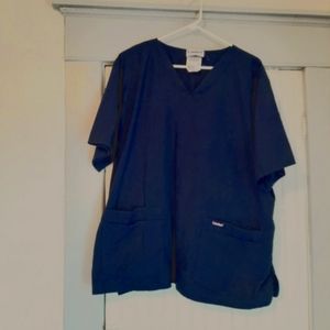 Women's 2xl dark blue scrub top
